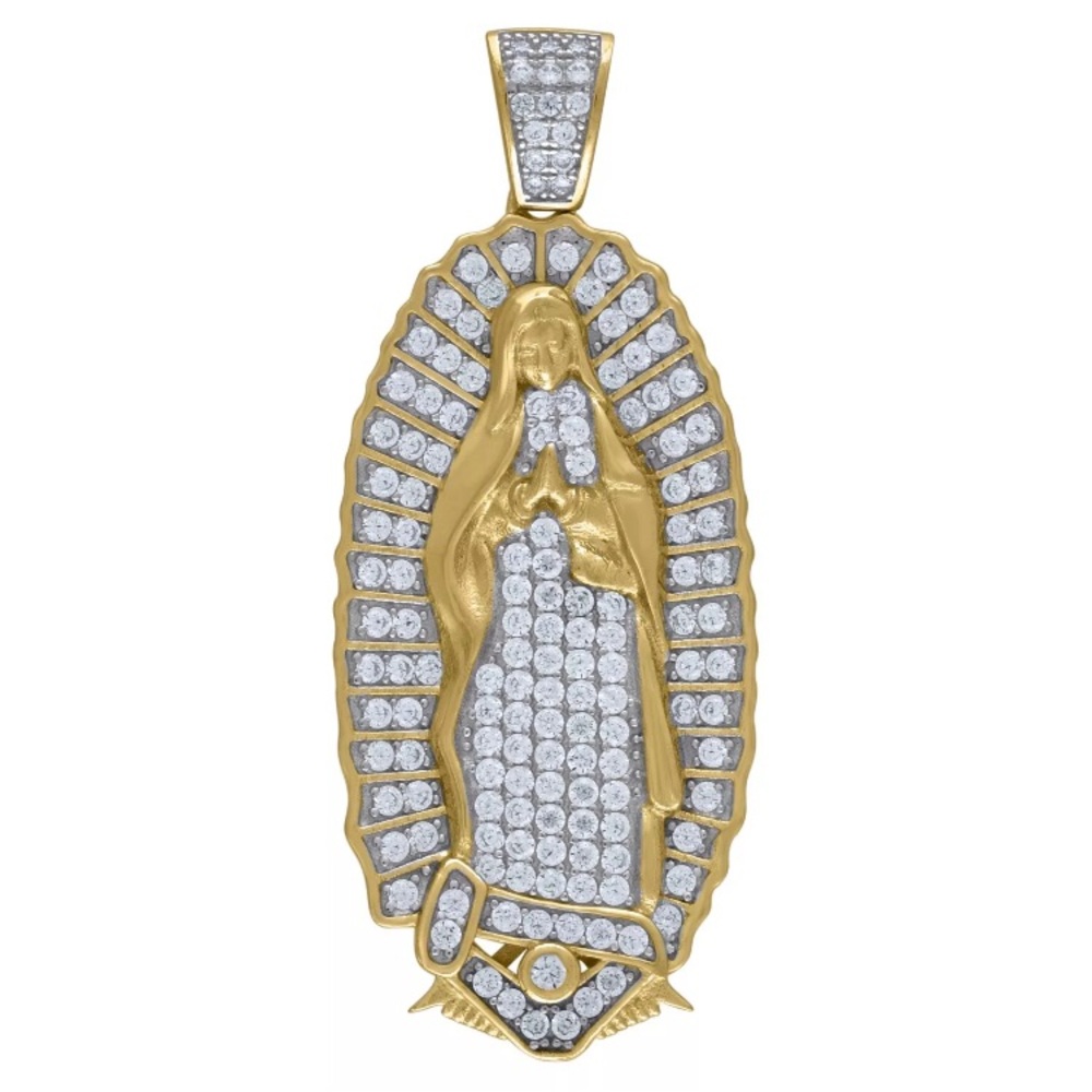 925 Sterling Silver Mother Mary Pendant Charm